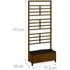 Relaxdays Gėlių lovelis su grotelių atrama, 171x71,5x32 cm, rudas, medinis