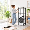 Relaxdays Juoda skalbimo mašinos lentyna, plienas ir MDF, iki 200 kg