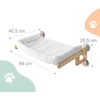 Relaxdays Kačių guolis 2 viename langui ir sienai, pušies rėmas, tvirtinimas siurbtukais