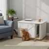 Relaxdays Kačių kraiko spintelė, balta, medžio imitacijos laikymo dėžė