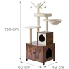 Relaxdays Kačių medis su kraiko spintele 150 cm