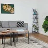 Relaxdays Kampinė lentyna, 136x30x30 cm, juoda, metalas