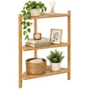 Relaxdays Kampinė lentyna iš bambuko ir MDF, trikampė, laisvai stovinti svetainei