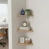 Relaxdays Kampinė sieninė lentyna, riešutmedžio spalvos