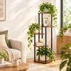 Relaxdays Kelių pakopų gėlių vazonų lentyna su kvadratinėmis lentynomis ir stabiliu pagrindu
