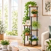 Relaxdays Kelių pakopų gėlių vazonų lentyna su kvadratinėmis lentynomis ir stabiliu pagrindu