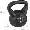 Relaxdays Kettlebell, smėlis, 21x18x14.5 cm, juoda