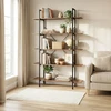 Relaxdays Knygų spinta 177,5x105x33,5 cm Ruda Juoda mediena plienas