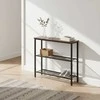 Relaxdays Konsolinis stalas, 75x80x23 cm, Rudas, Juodas