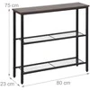 Relaxdays Konsolinis stalas, 75x80x23 cm, Rudas, Juodas