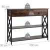 Relaxdays Konsolinis stalas, 80x100x30 cm, Ruda Juoda