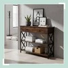 Relaxdays Konsolinis stalas, 80x100x30 cm, Ruda Juoda