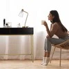 Relaxdays Konsolinis stalas, 80x110x40 cm, juodas, auksinis