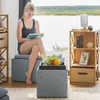 Relaxdays Kubo formos laikymo pufas su padėklu, pilkas