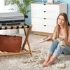 Kelioninis Relaxdays Bambukinis lagaminų stovas su lentyna