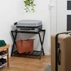 Kelioninis Relaxdays Juodas sulankstomas bambukinis lagaminų stovas