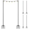 Relaxdays Lauko šviesų girliandos atramos stulpai, 3 m, metalas