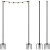 Relaxdays Lauko šviesų girliandos atramos stulpai, 3 m, metalas