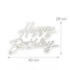 Relaxdays LED iškaba, Happy Bday, 28x40x1 cm, balta