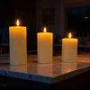 Relaxdays LED žvakių rinkinys, 3 dalys, smėlio spalvos, vaškas