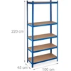 Relaxdays Itin tvirtas lentynų stelažas 220 cm mėlynas