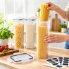 Relaxdays Maisto dėžės su spragtelėjimo užraktu, sudedamos, su lipdukais