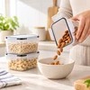 Relaxdays Maisto dėžės su spragtelėjimo užraktu, sudedamos, su lipdukais