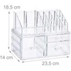 Relaxdays Makiažo organizatorius, 18.5x23.5x14 cm, permatomas