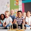Relaxdays Medinis žiedų mėtymo žaidimas, 16x40x40 cm, natūralus mėlynas oranžinis violetinis