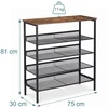 Relaxdays Metalinis ir MDF batų stovas, 5 lentynos