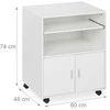 Relaxdays Mobilus biuro stovas, 74x60x48 cm, baltas