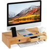 Laikiklis Relaxdays Monitoriaus stovas, 12x56x27 cm, rudas