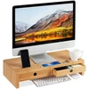 Laikiklis Relaxdays Monitoriaus stovas, 12x56x27 cm, rudas
