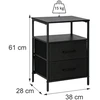 Relaxdays Naktinis staliukas su 2 stalčiais ir lentynomis