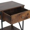 Relaxdays Naktinis staliukas, 55x40x30 cm, rudas, metalas ir MDF