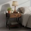 Relaxdays Naktinis staliukas, 55x40x30 cm, rudas, metalas ir MDF