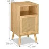Relaxdays Naktinis staliukas 72x40x39 cm rudas, medinis