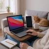Relaxdays 17" nešiojamojo kompiuterio padėklas lovai su telefono laikikliu