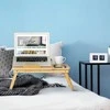 Relaxdays Sulankstomas bambukinis nešiojamojo kompiuterio stovas
