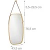 Relaxdays Pakabinamas veidrodis, 76.5x43.5x1.5 cm, rudas