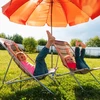 Relaxdays 2 mėlynų skėčio įtvirtinimo į žemę inkarų rinkinys