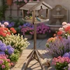 Relaxdays Paukščių lesykla ant stovo