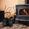 Relaxdays Juodas pelenų kibiras su dangčiu