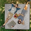 Relaxdays Dryžuota pikniko antklodė pilkai-balta