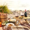 Relaxdays Stačiakampis bambukinis pikniko padėklas vynui