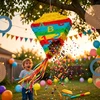 Relaxdays Pinata rinkinys, kūgio formos, daugiak spalvių