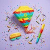 Relaxdays Pinata rinkinys, kūgio formos, daugiak spalvių