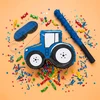 Relaxdays Traktoriaus piñata su lazda ir kauke