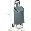 Relaxdays Pirkinių vežimėlis, sulankstomas, 91x40x30 cm
