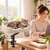 Relaxdays Prie stalo tvirtinama kačių lovytė, dvipusė pagalvė, nuimamas skalbiamas užvalkalas